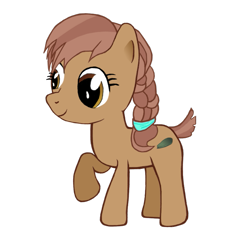 Size: 867x862 | Tagged: safe, artist:arcum42, oc, oc only, oc:ragweed, cute, female, filly, orphan, scrunchie, simple background, solo, transparent background