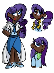 Size: 597x811 | Tagged: safe, artist:colorfulwonders, character:rarity, species:human, dark skin, glasses, humanized