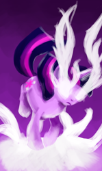 Size: 1388x2333 | Tagged: safe, artist:paintrolleire, character:twilight sparkle, species:pony, species:unicorn, female, glowing eyes, gradient background, mare, solo
