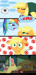 Size: 785x1609 | Tagged: safe, artist:despisedandbeloved, character:applejack, character:big mcintosh, character:rainbow dash, character:spike, species:earth pony, species:pegasus, species:pony, episode:testing testing 1-2-3, g4, my little pony: friendship is magic, apple, comic, female, male, mare, stallion, that pony sure does love apples