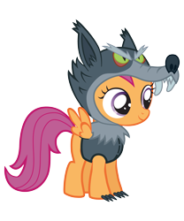 Size: 2500x3000 | Tagged: safe, artist:vectorshy, character:scootaloo, species:pegasus, species:pony, costume, female, filly, high res, nightmare night, solo, werewolf