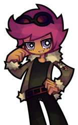 Size: 362x585 | Tagged: safe, artist:nekozneko, character:scootaloo, species:human, female, humanized, looking at you, simple background, smiling, solo, transparent background