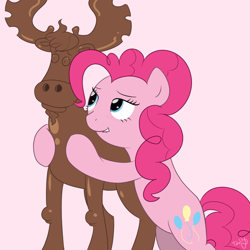 Size: 1024x1024 | Tagged: safe, artist:pexpy, character:pinkie pie, chocolate moose, hilarious in hindsight, kitchen eyes, lip bite