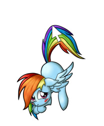Size: 500x600 | Tagged: safe, artist:mingy.h, character:rainbow dash, species:pegasus, species:pony, desktop ponies, blushing, computer mouse, crying, cursor, cute, dashabetes, embarrassed, female, pixiv, simple background, solo, tail pull, white background
