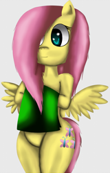 Size: 885x1385 | Tagged: safe, artist:king-sombrero, character:fluttershy, species:pony, bipedal, female, hind legs, legs together, solo