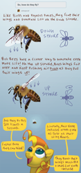 Size: 800x1716 | Tagged: dead source, safe, artist:dimespin, character:bumblesweet, character:honeybuzz, bee, beekeeper, facts, female, here comes the science, mylittlebeekeeper, solo