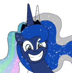 Size: 764x772 | Tagged: safe, artist:unoservix, character:princess celestia, character:princess luna, eclipse, photobomb, simple background