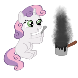 Size: 1000x1000 | Tagged: safe, artist:nedemai, character:sweetie belle, species:pony, species:unicorn, cooking, female, filly, lethal chef, liquid toast, sweetie belle can't cook, sweetie fail, this will end in tears and/or breakfast