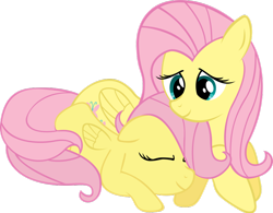 Size: 900x701 | Tagged: safe, artist:richhap, character:fluttershy, cuddling, filly, fluttermom, ponidox, self adoption, self ponidox, simple background, sleeping, snuggling, transparent background, vector