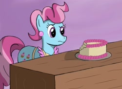 Size: 1920x1408 | Tagged: safe, artist:werdkcub, character:cup cake, species:earth pony, species:pony, bite mark, cake, female, food, mare, solo