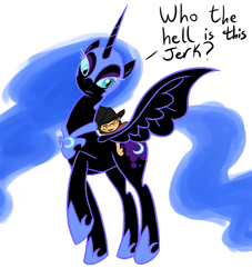 Size: 634x699 | Tagged: safe, artist:sir-dangereaux, character:nightmare moon, character:princess luna, oc