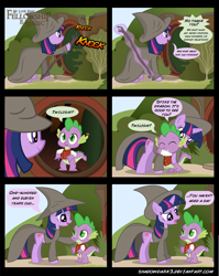 Size: 2505x3140 | Tagged: safe, artist:shadowdark3, character:spike, character:twilight sparkle, bilbo baggins, comic, crossover, gandalf, lord of the rings