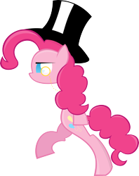 Size: 3162x4000 | Tagged: safe, artist:kalleflaxx, character:pinkie pie, clothing, hat, monocle, top hat
