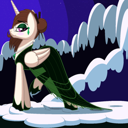 Size: 1024x1024 | Tagged: safe, artist:twintailsinc, oc, oc only, species:alicorn, species:pony, clothing, cookies and cream, dress, solo