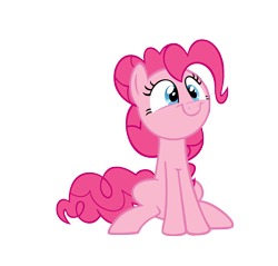 Size: 5250x5012 | Tagged: safe, artist:geonine, character:pinkie pie, absurd resolution, c:, cute, diapinkes, faec, female, simple background, sitting, smiling, solo, transparent background, vector