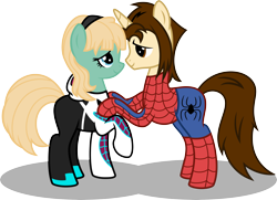 Size: 10331x7500 | Tagged: safe, artist:mactavish1996, artist:zoevulpez, oc, absurd resolution, clothing, costume, crossover, gwen stacy, marvel, peter parker, simple background, spider-gwen, spider-man, spider-woman, spiders and magic iv: the fall of spider-mane, spiders and magic: rise of spider-mane, transparent background, vector
