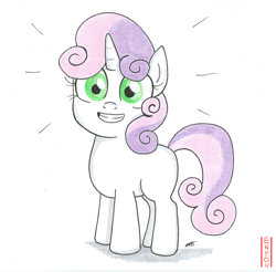 Size: 1024x1007 | Tagged: safe, artist:entou, character:sweetie belle, female, solo