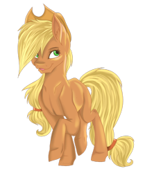 Size: 1024x1222 | Tagged: safe, artist:gloriajoy, character:applejack, ear fluff, female, raised hoof, simple background, solo, transparent background