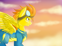 Size: 2700x2000 | Tagged: safe, artist:gloriajoy, character:spitfire, female, smiling, solo, wonderbolts uniform