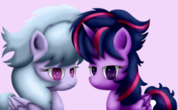 Size: 1024x635 | Tagged: safe, artist:king-sombrero, character:cloudchaser, character:twilight sparkle, character:twilight sparkle (alicorn), species:alicorn, species:pony, alternate hairstyle, female, mare, punklight sparkle