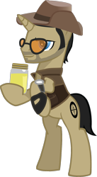 Size: 726x1326 | Tagged: safe, artist:ah-darnit, jar, jarate, pee in container, ponified, simple background, sniper, solo, team fortress 2, transparent background, urine, vector