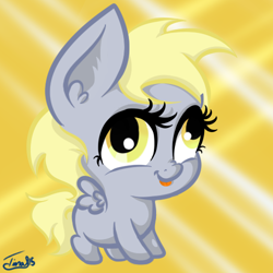 Size: 500x500 | Tagged: safe, artist:mirry92, character:derpy hooves, species:pegasus, species:pony, big eyes, chibi, cross-eyed, cute, derp, derpabetes, digital art, female, filly, mare, silly, silly face, silly pony, solo, tongue out