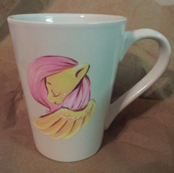 Size: 424x421 | Tagged: safe, artist:busoni, character:fluttershy, cup, etsy, irl, merchandise, mug, photo
