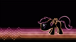 Size: 1920x1080 | Tagged: safe, artist:smockhobbes, character:scootaloo, species:pegasus, species:pony, black background, blank flank, female, filly, foal, hooves, lineart, outline, simple background, solo, spread wings, wallpaper, wings