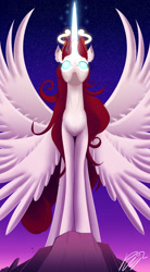 Size: 1600x2895 | Tagged: safe, artist:pajama-ham, oc, oc only, oc:fausticorn, species:alicorn, species:pony, glowing eyes, magic, multiple wings, seraph, seraphicorn, solo