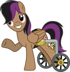 Size: 1740x1787 | Tagged: safe, artist:jaybugjimmies, character:stellar eclipse, species:pegasus, species:pony, episode:trade ya, g4, my little pony: friendship is magic, handicapped, male, raised hoof, simple background, solo, stallion, transparent background, vector, wheelchair