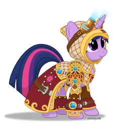 Size: 4178x4450 | Tagged: safe, artist:starbolt-81, character:twilight sparkle, absurd resolution, arcanist, clothing, crossover, female, goggles, mage, simple background, solo, transparent background, warcraft, world of warcraft