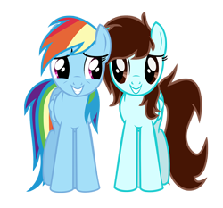 Size: 5000x4650 | Tagged: safe, artist:linormusicbeatpone, character:rainbow dash, oc, oc:linormusicbeat, species:pegasus, species:pony, absurd resolution, cute, dashabetes, eye contact, front, smiling