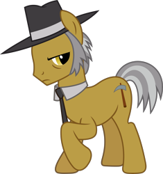 Size: 3702x3939 | Tagged: safe, artist:timelordomega, character:igneous rock pie, species:earth pony, species:pony, episode:hearthbreakers, g4, my little pony: friendship is magic, clothing, hat, male, necktie, raised hoof, simple background, solo, stallion, transparent background, vector
