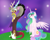 Size: 1000x800 | Tagged: safe, artist:pigzfairy, character:discord, character:princess celestia, ship:dislestia, blushing, cute, discute, female, male, raised hoof, shipping, shy, sitting, spread wings, straight, wings