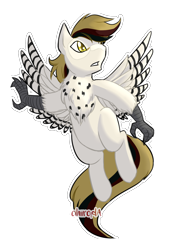 Size: 988x1420 | Tagged: safe, artist:cihiiro, oc, oc only, oc:silent flight, species:hippogriff, flying, mask, simple background, solo, transparent background