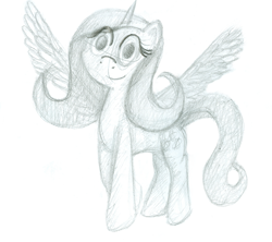 Size: 1816x1616 | Tagged: safe, artist:timeforsp, character:fluttershy, species:alicorn, species:pony, alicornified, female, fluttercorn, pencil drawing, race swap, simple background, sketch, solo, traditional art
