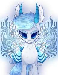 Size: 1024x1321 | Tagged: safe, artist:du-sk, oc, oc only, oc:crystal vision, species:dracony, species:dragon, blurry, cool, epic, eyebrows, eyes open, glow, hybrid, shading, smoke, solo