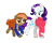 Size: 1417x1134 | Tagged: safe, artist:zoruanna, edit, editor:button splash, character:button mash, character:rarity, species:pony, buttonbetes, collaboration, colt, cute, female, heart mark, male, mare, movie reference, piano, punch drunk love, simple background