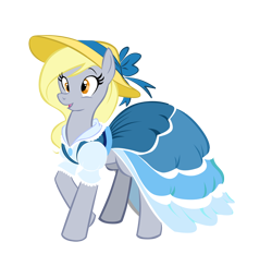 Size: 1080x1007 | Tagged: safe, artist:moostargazer, character:derpy hooves, species:pegasus, species:pony, clothing, dress, female, mare, simple background, solo
