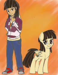 Size: 1968x2531 | Tagged: safe, artist:crusadervx, character:wild fire, species:human, gradient background, human ponidox, humanized ponified human, looking at you, ponidox, sibsy, smirk