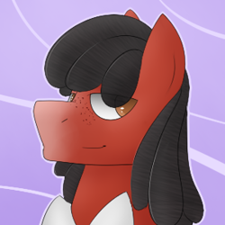 Size: 300x300 | Tagged: safe, artist:thatdoodlingpony, oc, oc only, oc:florid, portrait, red and black oc, solo