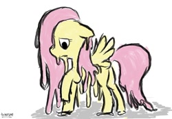 Size: 1057x737 | Tagged: safe, artist:trinosan, character:fluttershy, melting
