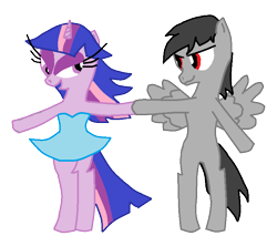 Size: 794x678 | Tagged: safe, artist:lorettafox, character:discord, character:twilight sparkle, species:pegasus, species:pony, ship:discolight, female, male, shipping, straight