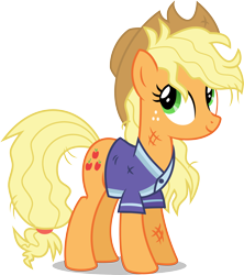 Size: 3586x4047 | Tagged: safe, artist:anhel032015, character:applejack, episode:buckball season, g4, my little pony: friendship is magic, clothing, female, jersey, m, messy mane, shirt, simple background, solo, transparent background, vector