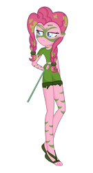 Size: 2153x4000 | Tagged: safe, artist:little903, character:pinkie pie, episode:the cutie re-mark, my little pony:equestria girls, alternate timeline, barefoot sandals, chrysalis resistance timeline, clothing, feet, female, simple background, solo, transparent background, tribal pie