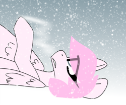 Size: 714x597 | Tagged: safe, artist:php39, oc, oc only, oc:halo whooves, species:pegasus, species:pony, breath, cold, eye clipping through hair, lying down, male, on back, snow, solo, stallion