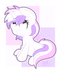 Size: 1024x1231 | Tagged: safe, artist:vaetan, oc, oc only, oc:glam rock, species:pony, species:unicorn, looking up, sitting, smiling, solo