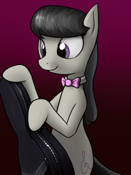 Size: 1500x2000 | Tagged: safe, artist:dazko, character:octavia melody, female, gradient background, musical instrument, solo