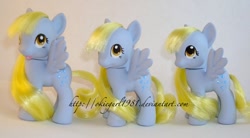 Size: 798x442 | Tagged: safe, artist:okiegurl1981, character:derpy hooves, species:pony, brushable, custom, irl, photo, toy