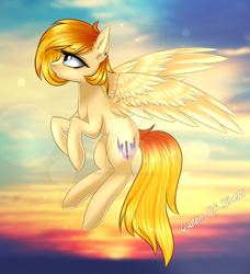 Size: 1024x1122 | Tagged: safe, artist:queenofsilvers, oc, oc only, species:pegasus, species:pony, art trade, female, solo, watermark